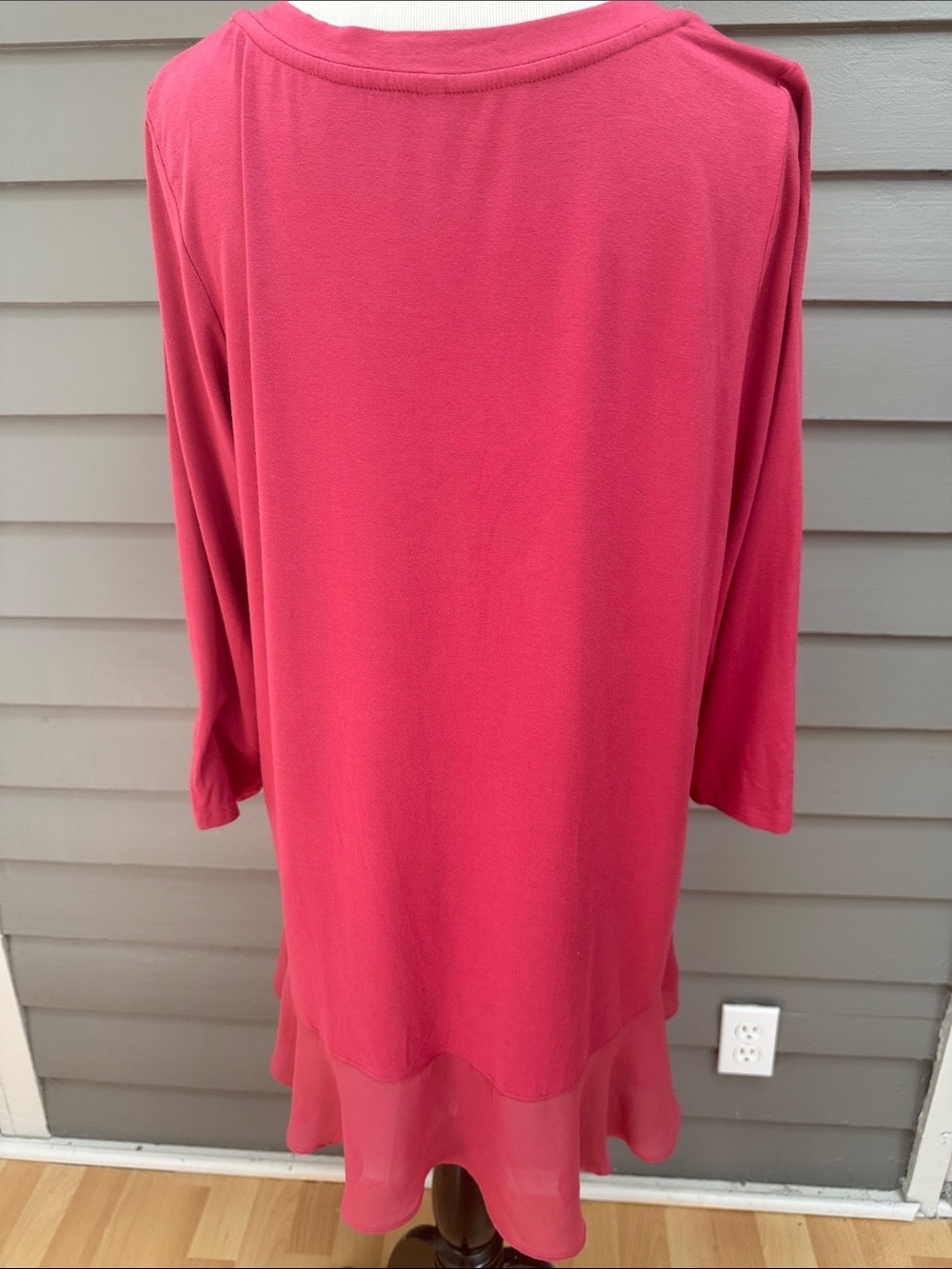 Ruby Ribbon Flounce Flutter Ruffled Red/Pink Tunic Top Medium - Picture 4 of 7